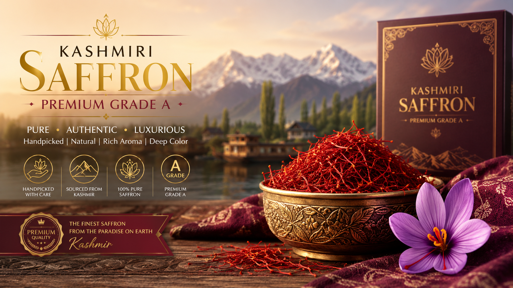 Kashmiri saffron — premium grade A