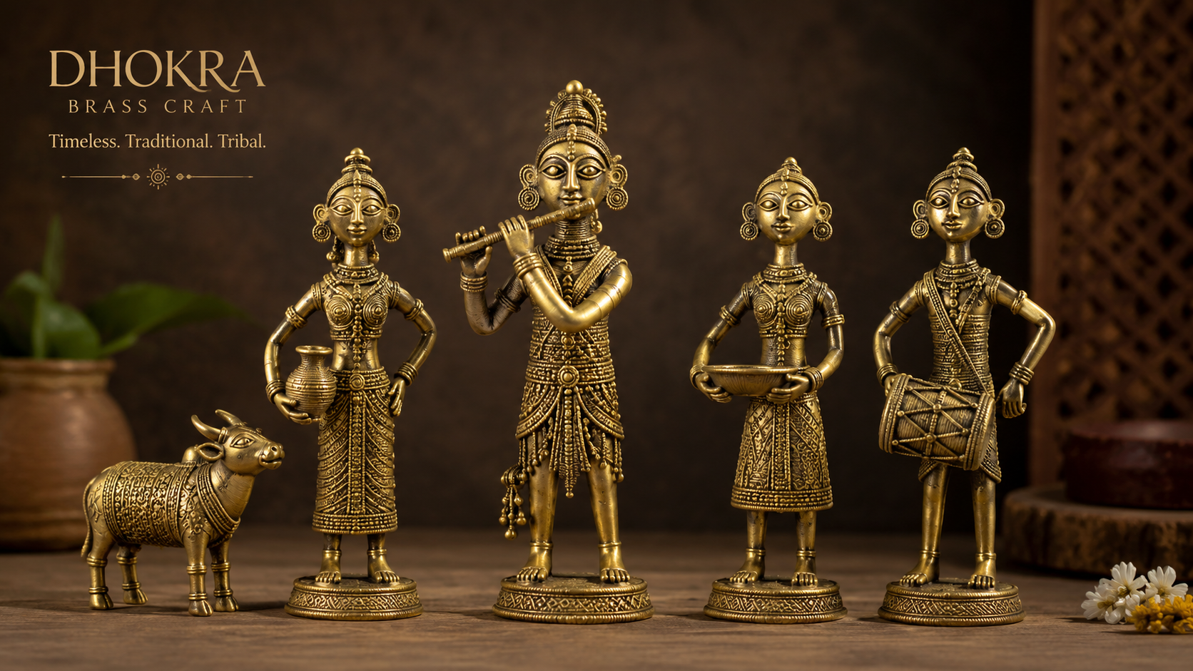 Dhokra brass craft figurine